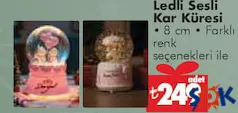 LEDLİ SESLİ KAR KÜRESİ 8 CM fiyat ve kampanya bilgisi